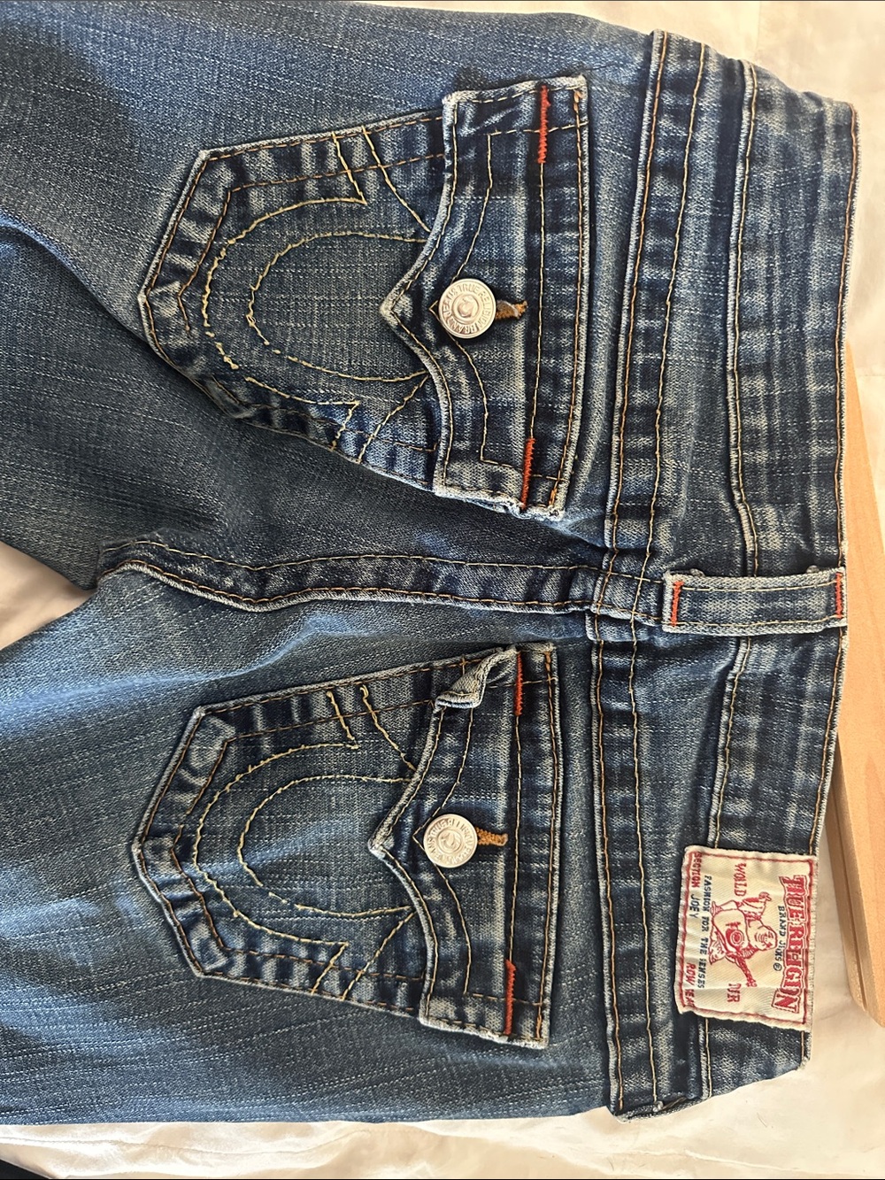 True Religion Dark Indigo Flare Wide-Leg Jeans - Picture 5 of 6